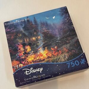 Ceaco Disney Thomas Kinkaid Minnie Mickey Sweatheart Campfire Puzzle Valentines